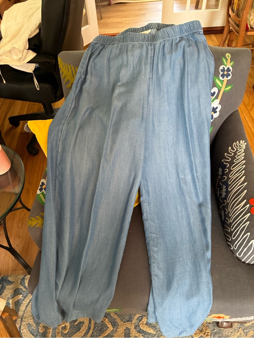 Caslon Light Blue Wide-Leg Jeans with Elastic Waist